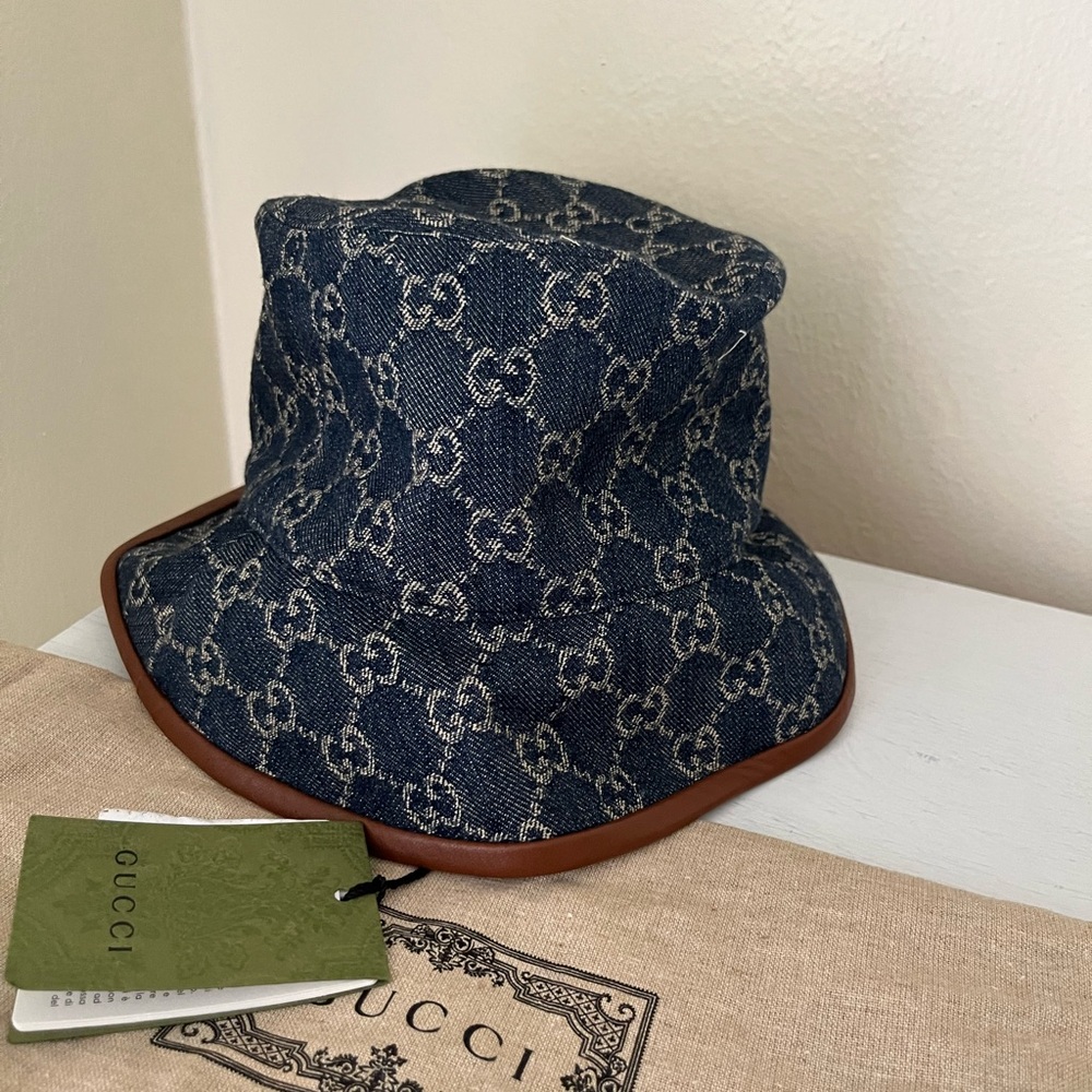 NWT Gucci Blue Denim Bucket Hat - Picture 5 of 8